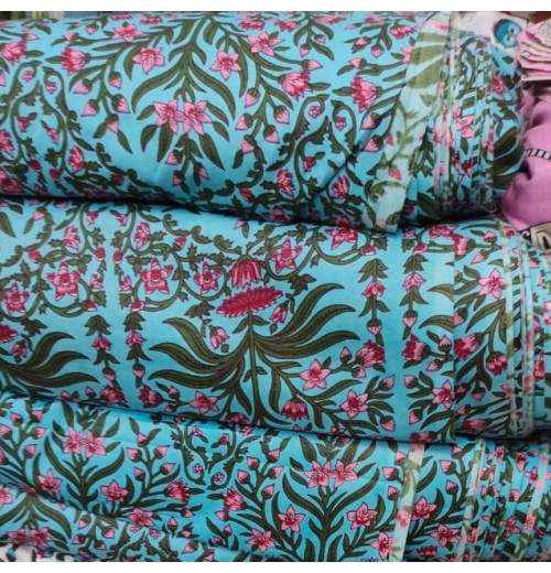 African-Style Cotton Fabric for Girls' Dresses and Bags - 100% Cotton Teal Blue Block Printing Cotton Cloth by the Yard African-Style Cotton Fabric for Girls' Dresses and Bags - 100% Cotton Teal Blue Block Printing Cotton Cloth by the Yard