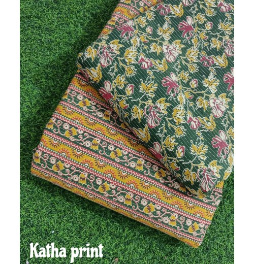 Dress Making Women's Clothing Kantha Cotton Print Fabric By The Yard Unstitched Fabric Cloths Dress Making Women's Clothing Kantha Cotton Print Fabric By The Yard Unstitched Fabric Cloths