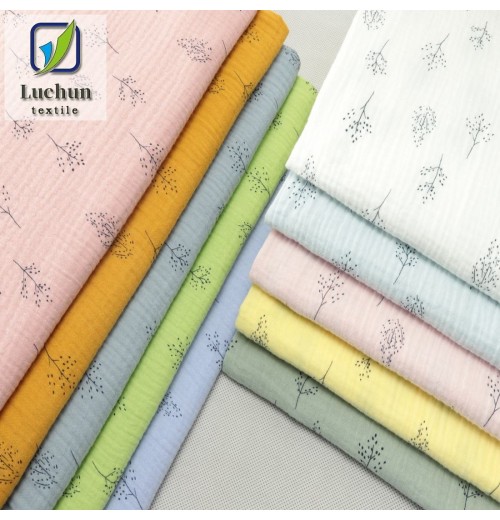 Pure cotton clothDouble layer gauze drape print pajama children's clothing blanket fabric seersucker spot salesSpot direct sale Pure cotton clothDouble layer gauze drape print pajama children's clothing blanket fabric seersucker spot salesSpot direct sale