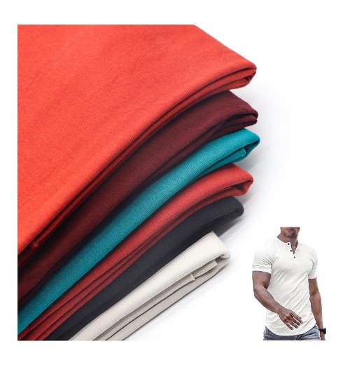 Knitted organic cotton jersey soft dyed 170gsm custom print cotton spandex t shirt fabric